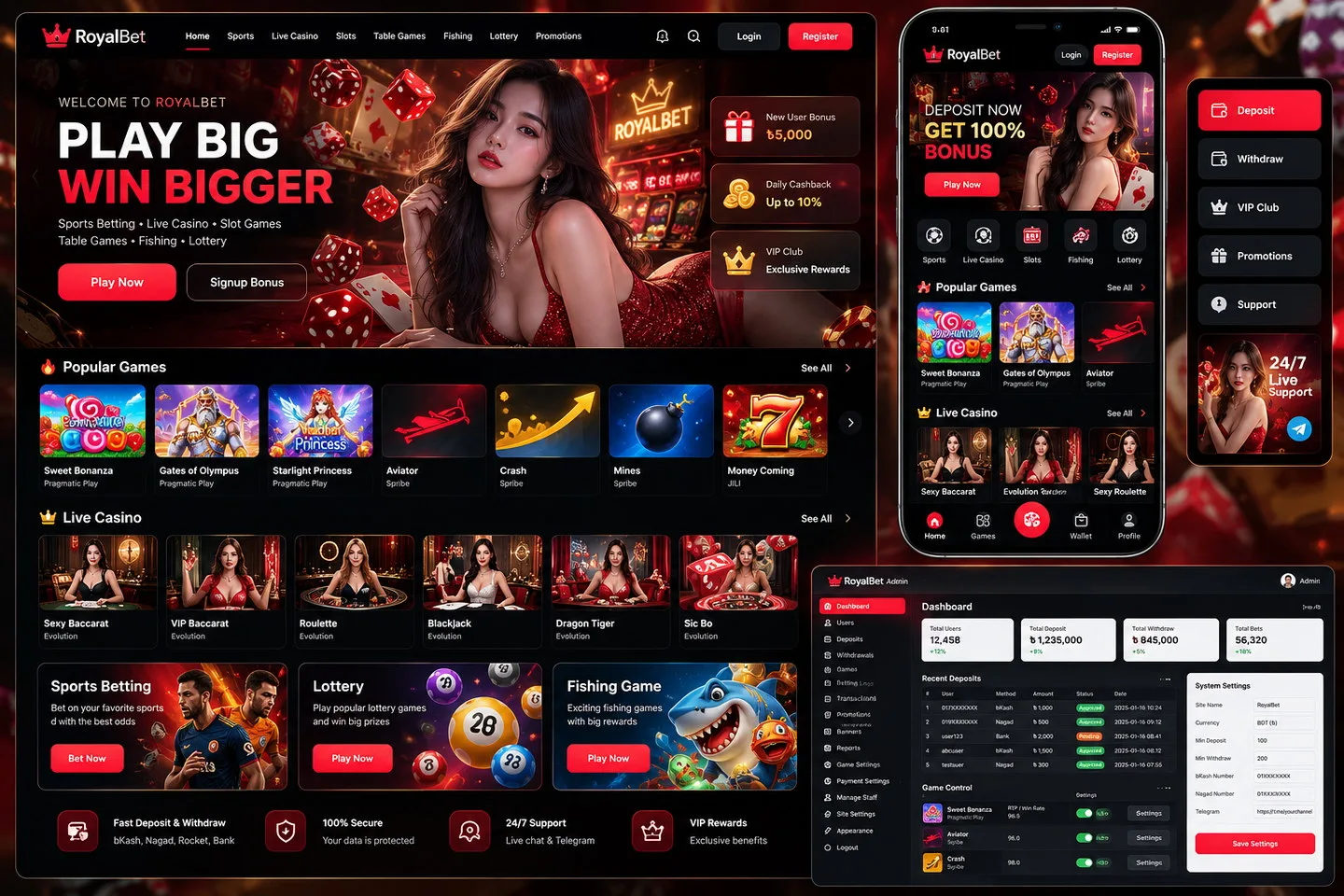 RoyalBet — Casino & Betting Platform