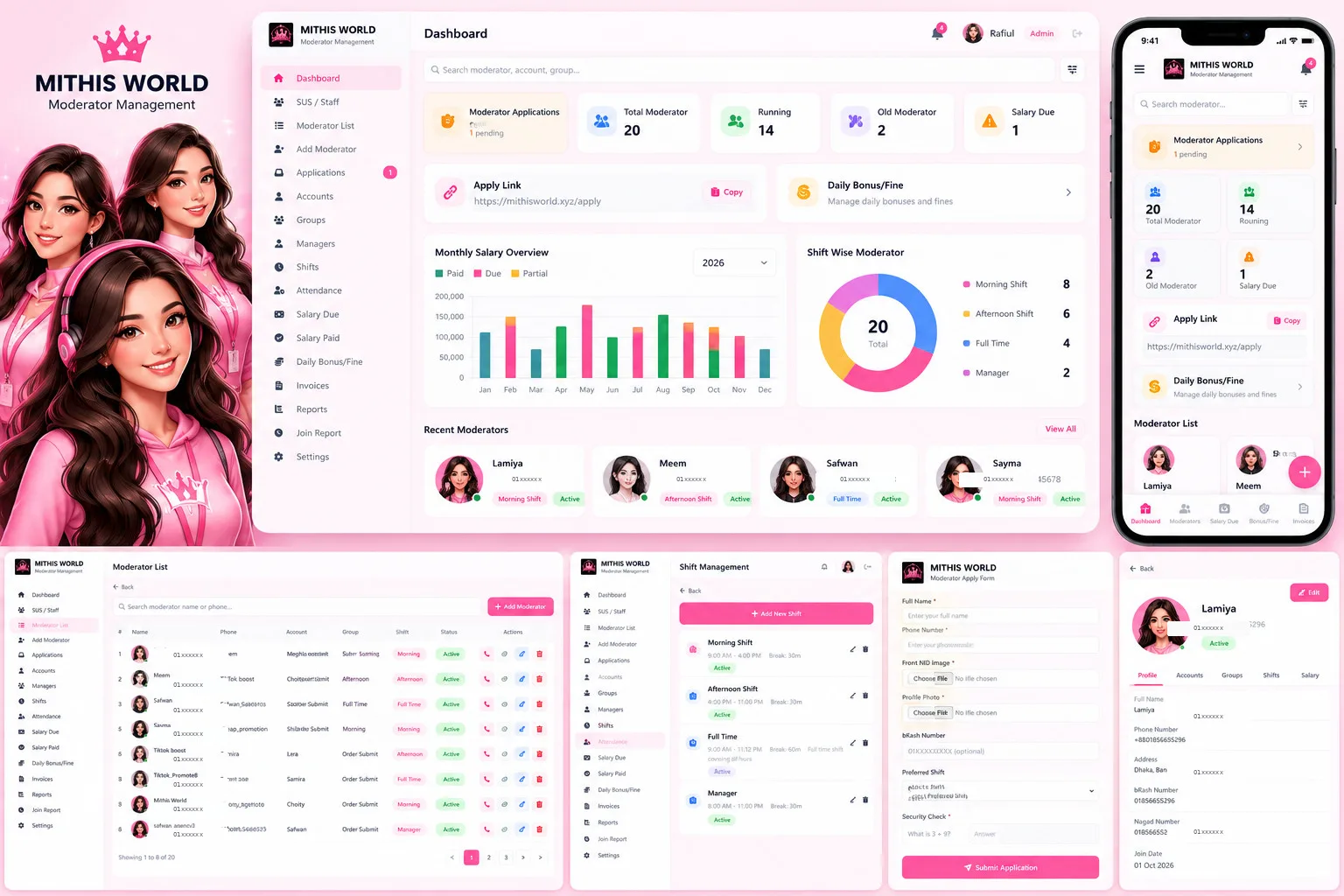 Moderator Management & Salary Overview